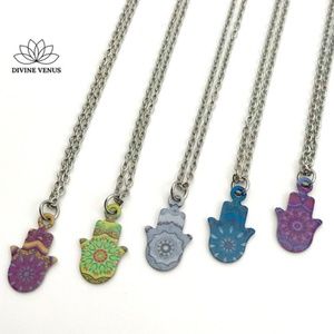 Colorful Hamsa Necklace | Stainless Steel